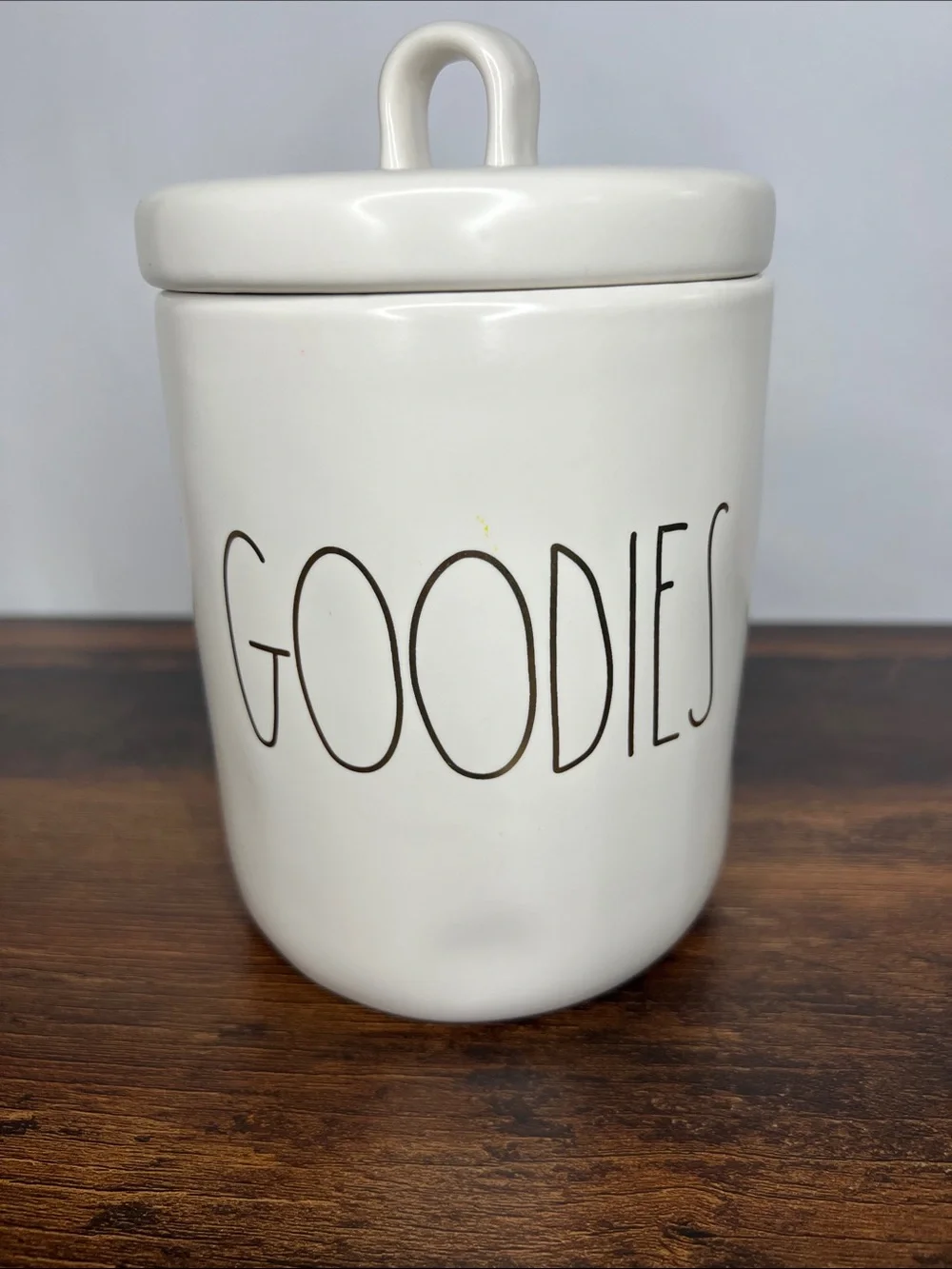 Rae Dunn White Ceramic 'GOODIES' Canister with Lid